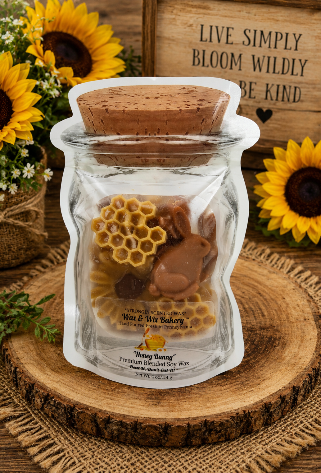 Honey Bunny Wax Melts. Bunny/Rabbit, Honeycomb & Flower Soy Wax Melts. Strong Scented Wax Melts/Easter & Spring Wax Melts. 4 oz.