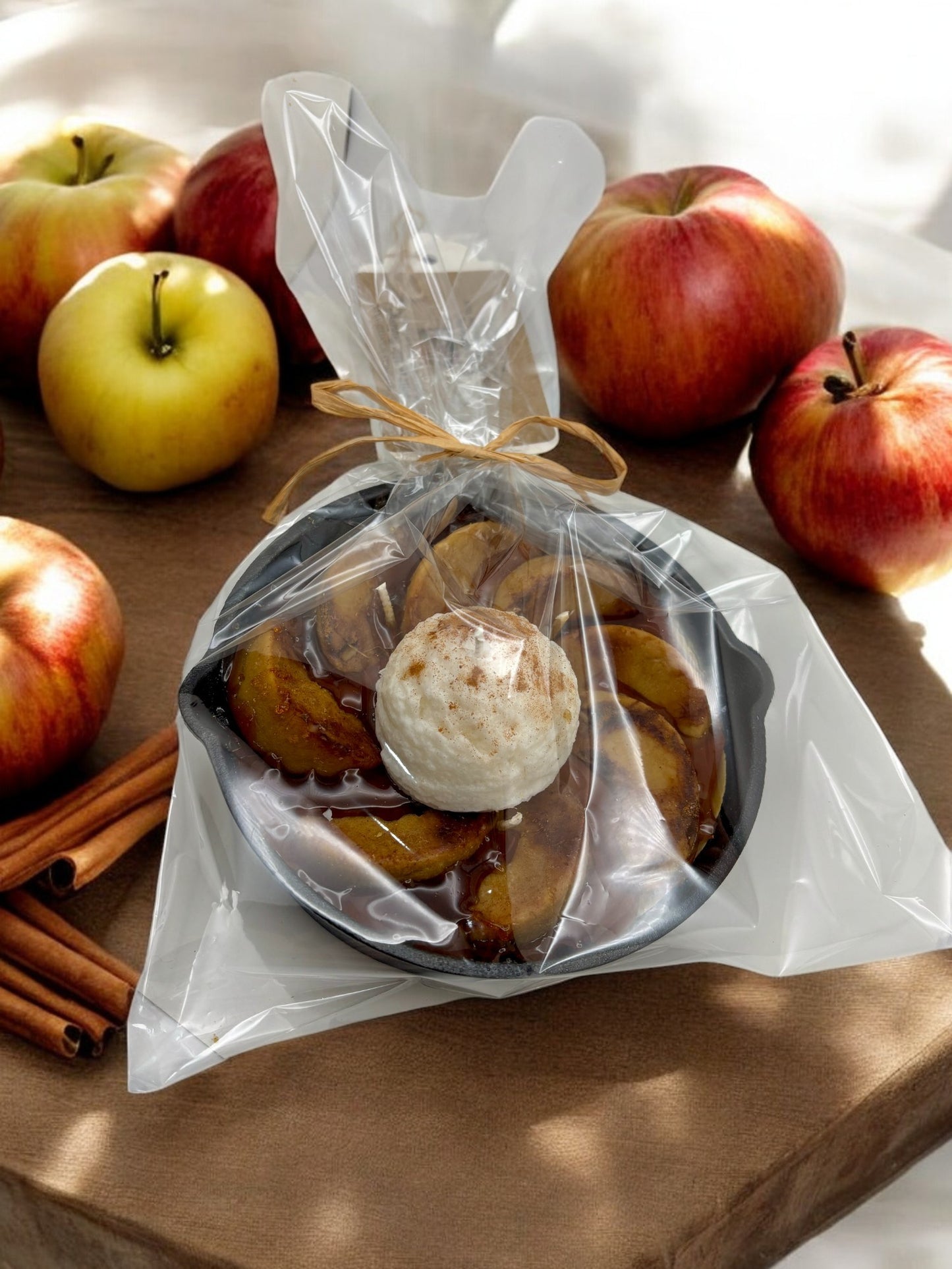 Baked Apple Pie & Ice Cream Skillet Candle. Large 16oz. Soy Candle/Strong Scented/Food Candle/Skillet Candle/ Dessert Candle