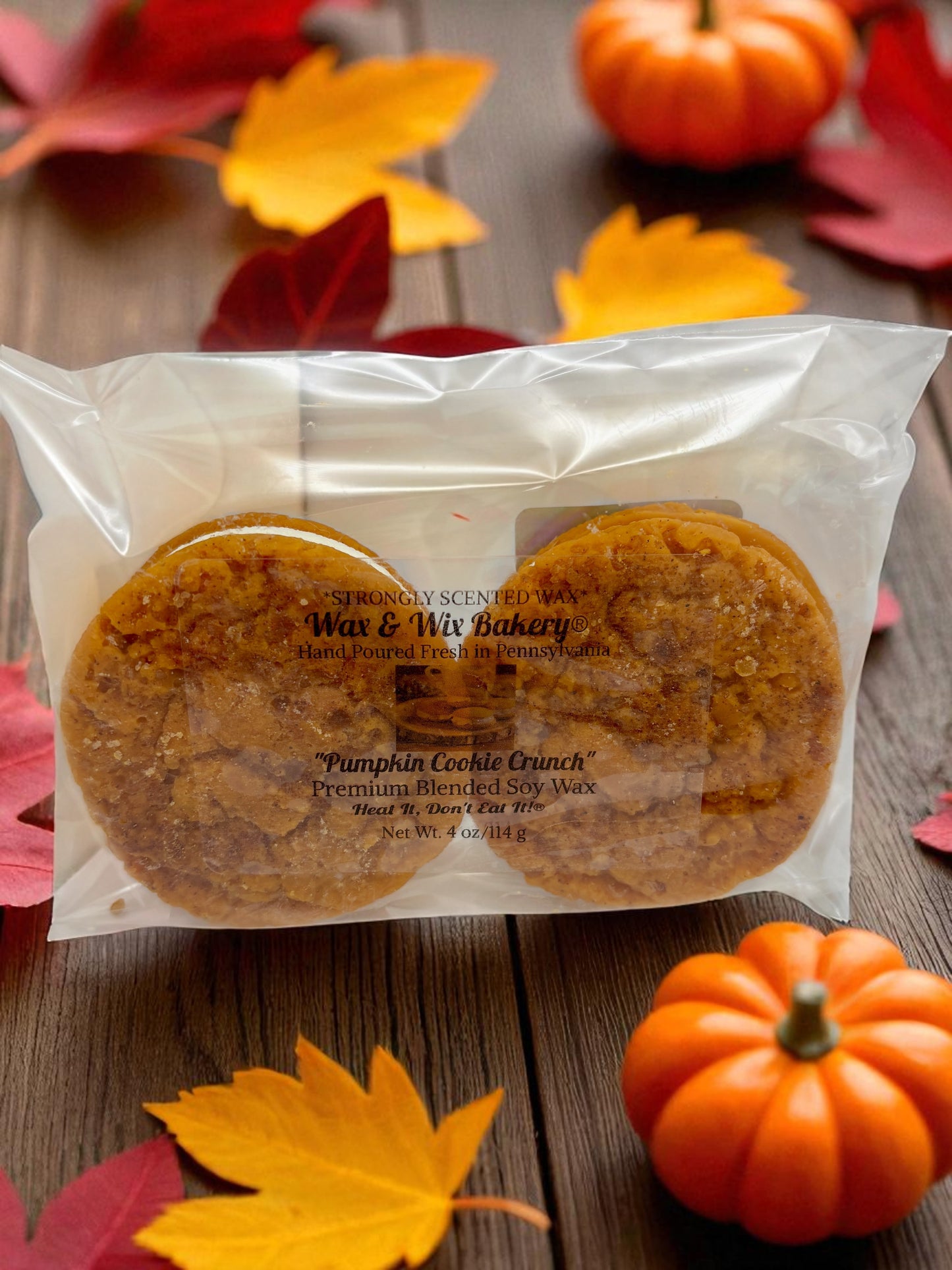 Pumpkin Cookie Crunch Wax Melts. 4 oz. Cookie Wax Melts/Soy Wax Melts/Strongly Scented Wax Melts/Wax Tarts for Wax Warmers. 2 Cookies.