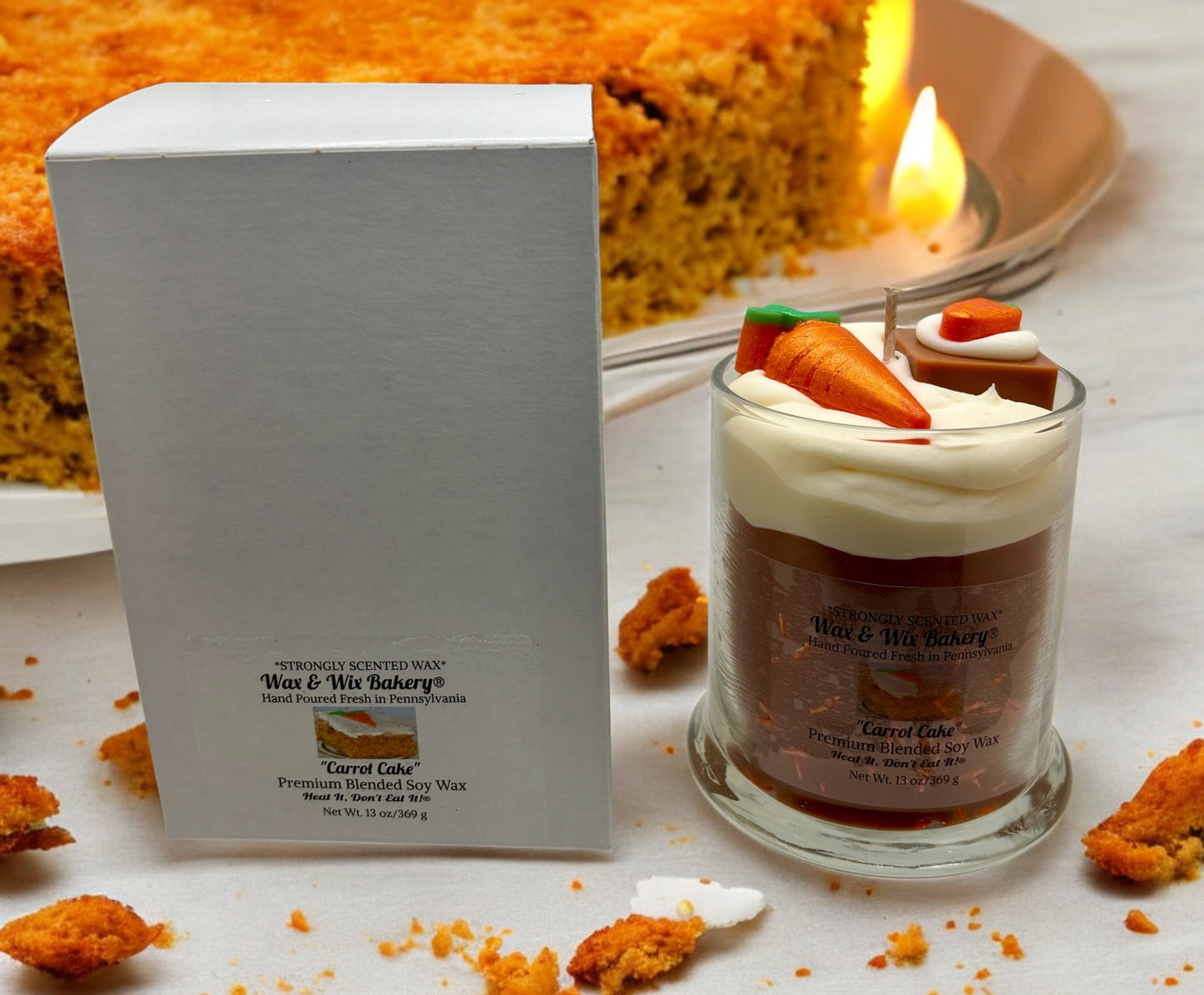 Carrot Cake Candle. 13 oz. Soy Candle/Easter Candle/Spring Candle/Carrot Cake/Strongly Scented Candle/Dessert Candle/Bakery Candle.