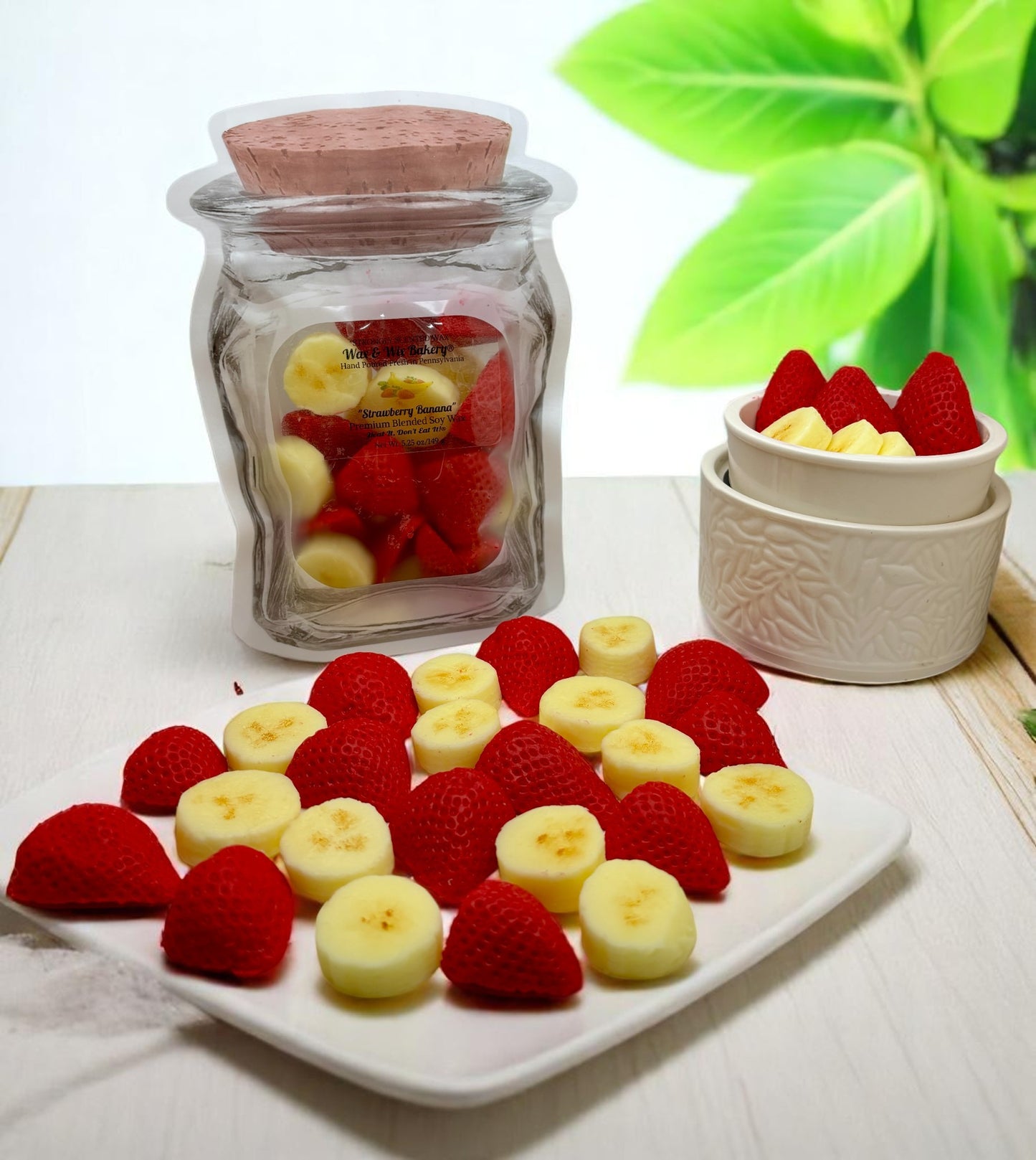 Strawberry Banana Wax Melts/Soy Wax Melts/Strongly Scented Wax Melts/Wax Embeds/Wax Tarts for Wax Warmers. 5.25 oz.