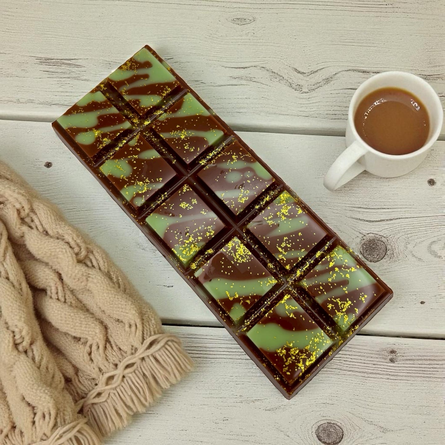 Dubai Chocolate Wax Melts Snap Bar. 2 oz. Soy Wax Melts/Strongly Scented Wax Melts. 1 Bar