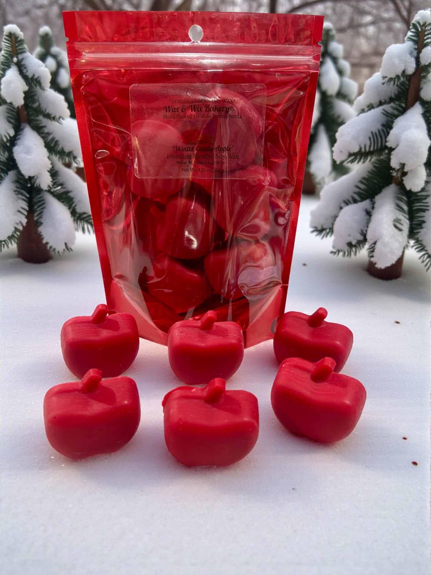 Winter Candy Apple Wax Melts. 4.55 oz. Winter Wax Melt/Apple Wax Melts/Soy Wax Melts/Strongly Scented Wax Melts/Wax Tarts for Wax Warmers.