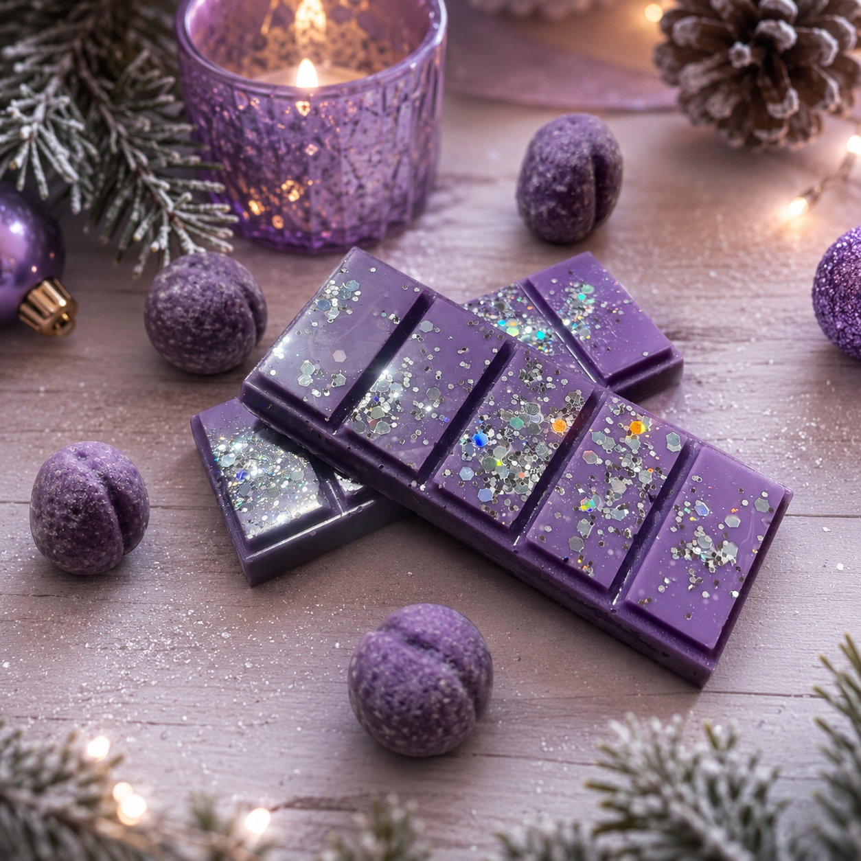 Frosted Sugar Plum Snap Bar Wax Melt. 1.75 oz. Winter Wax Melt/Soy Wax Melts/Strongly Scented Wax Melts/Wax Tarts for Wax Warmers.