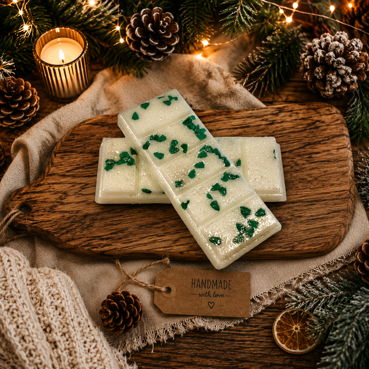 Christmas Tree Snap Bar. Snowflake. Strongly Scented Soy Wax. Wax Melts/Wax Tarts/Snap Bar for Wax Warmers. 1.75 Oz. 1 Bar