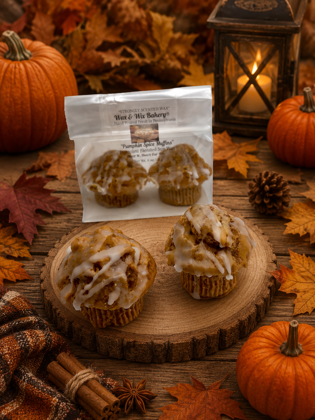Pumpkin Spice Muffin Wax Melt. 4 Ounces/Soy Wax Melt/Strongly Scented Wax Melts/Wax Tarts for Wax Warmers/Bakery Wax Melts/Muffin. 2 Piece