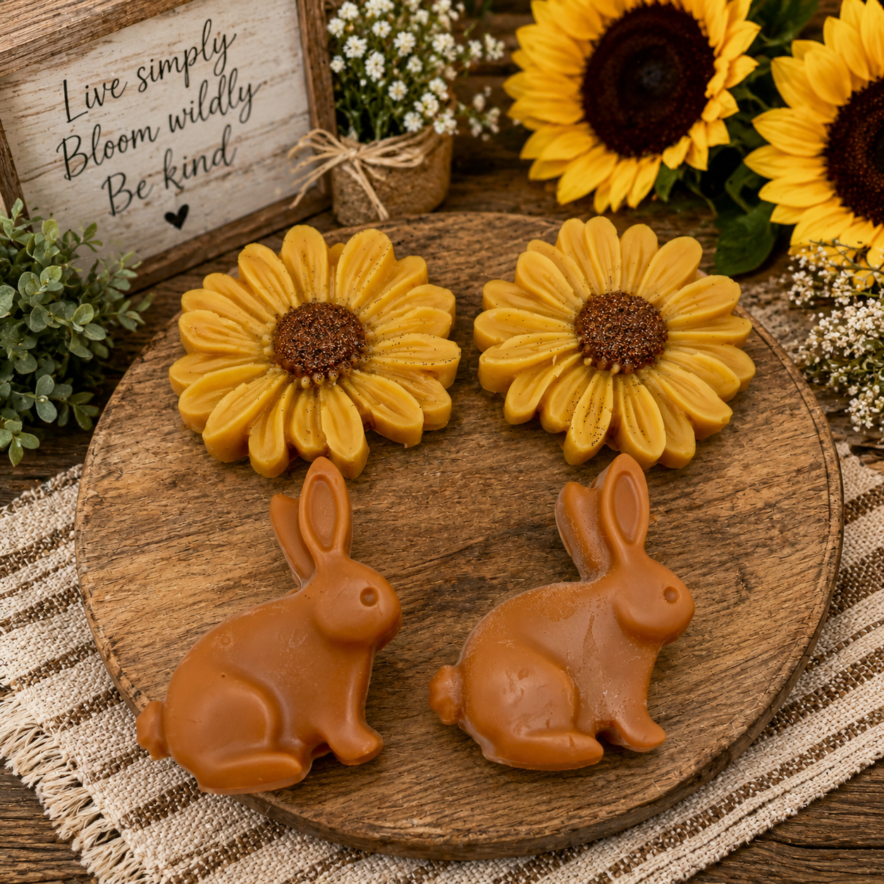 Honey Bunny Wax Melts. Bunny/Rabbit, Honeycomb & Flower Soy Wax Melts. Strong Scented Wax Melts/Easter & Spring Wax Melts. 4 oz.