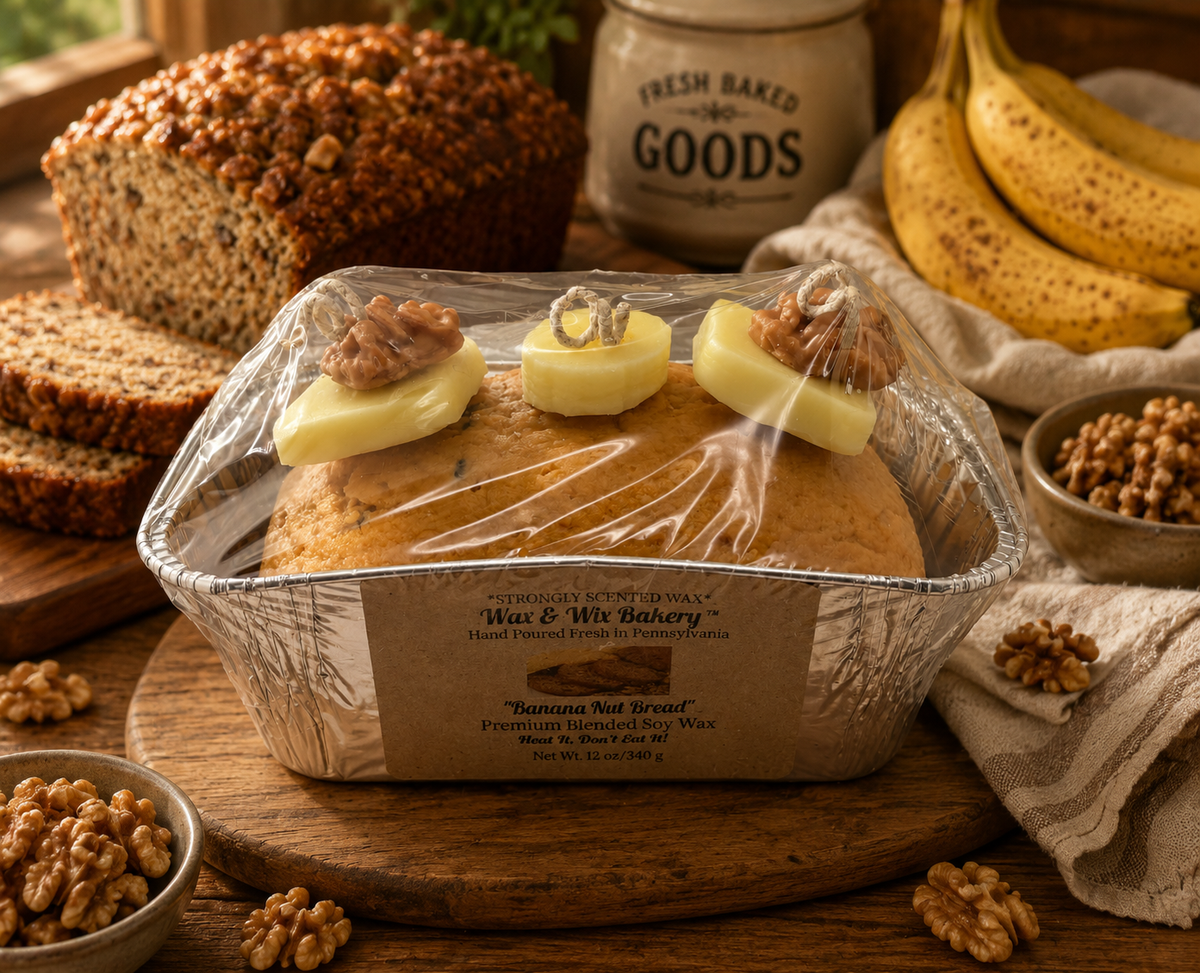 Large Banana Bread Loaf Pan Candle. Soy Wax Candle. 3 Wick Candle. Strongly Scented Candle. 13 Ounces