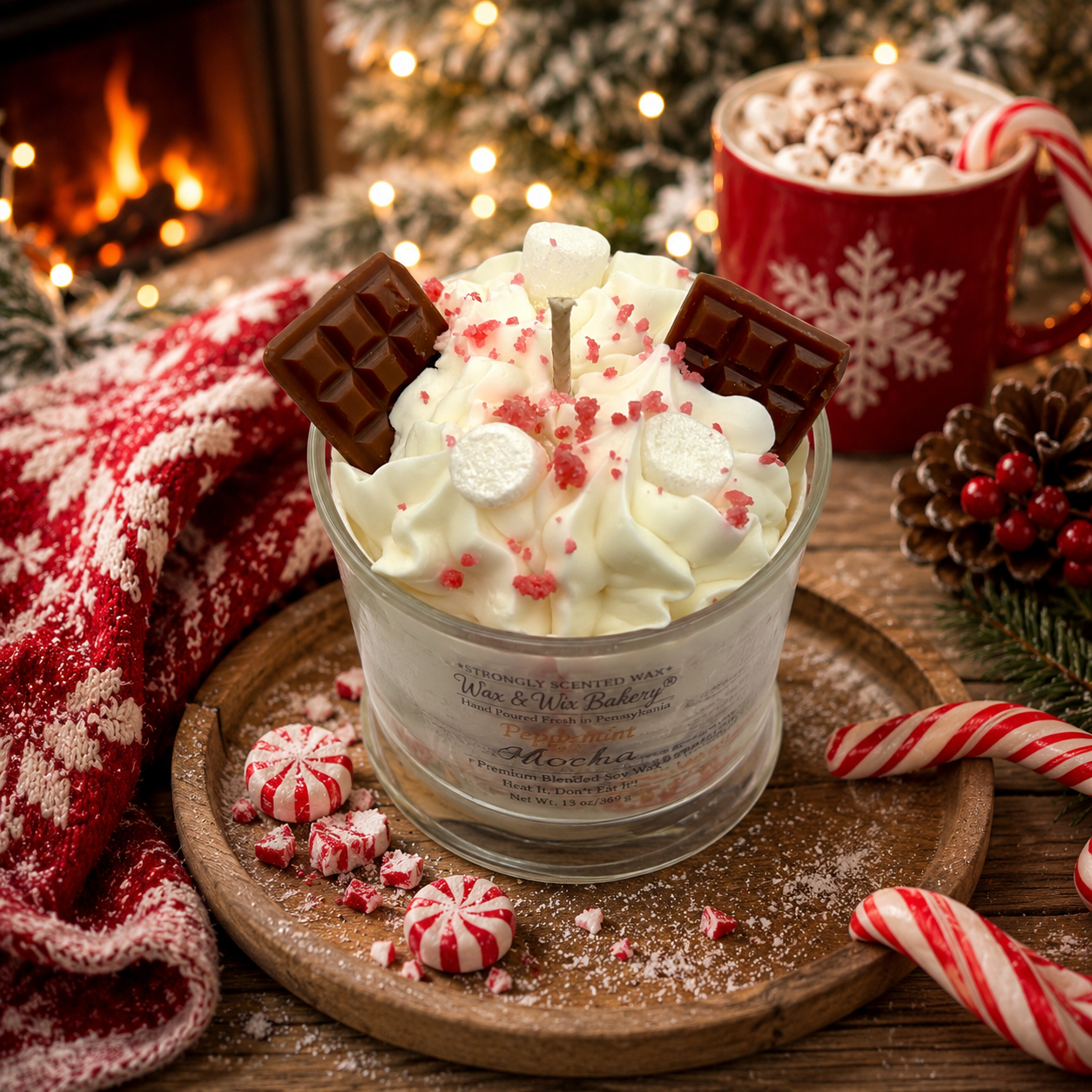 Peppermint Mocha Snowflake Wax Melt. 5 oz. Winter Wax Melt/Soy Wax Melts/Strongly Scented Wax Melts/Wax Tarts for Wax Warmers. 6 Pieces