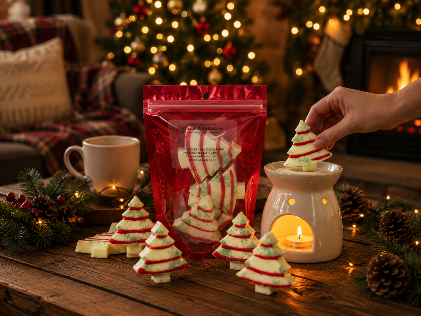 Christmas Tree Snack Cake Wax Melts. 4.40 oz. Winter Wax Melt. 4 Pieces. Soy Wax Melts/Strongly Scented Wax Melts/Wax Tarts for Wax Warmers.