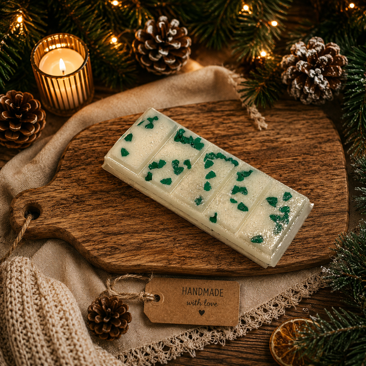 Christmas Tree Snap Bar. Snowflake. Strongly Scented Soy Wax. Wax Melts/Wax Tarts/Snap Bar for Wax Warmers. 1.75 Oz. 1 Bar
