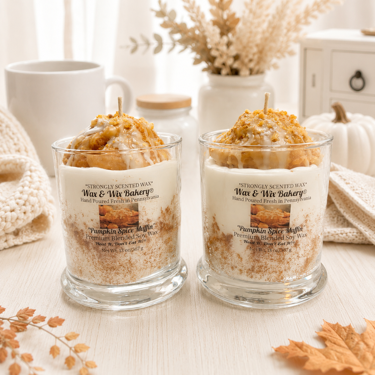 Pumpkin Spice Muffin Candle 13oz. Soy Candle/Strong Scented Candle/Pumpkin Candle/Holiday Candle/Fall Candle.