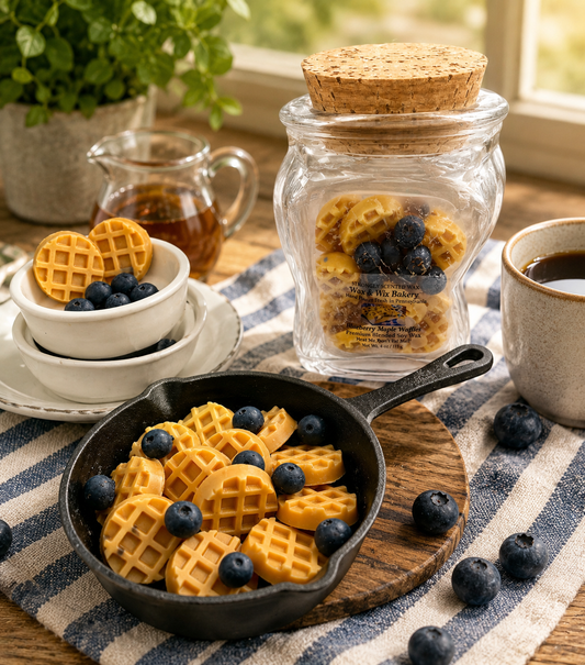 Blueberry Maple Waffle Wax Melts. Bakery Wax Melt. Strongly Scented Wax Melts. 4 oz. 12 Waffles + 9 Blueberries