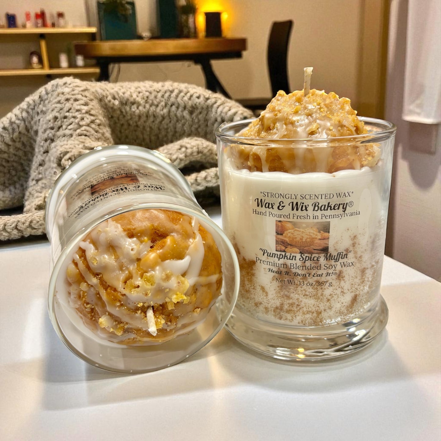 Pumpkin Spice Muffin Candle 13oz. Soy Candle/Strong Scented Candle/Pumpkin Candle/Holiday Candle/Fall Candle.