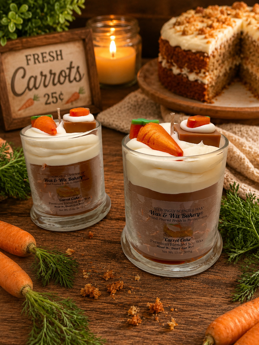 Carrot Cake Candle. 13 oz. Soy Candle/Easter Candle/Spring Candle/Carrot Cake/Strongly Scented Candle/Dessert Candle/Bakery Candle.