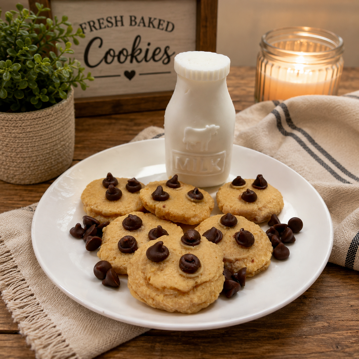 Chocolate Chip Cookies & Milk Wax Melts. 6 oz. Soy Wax Melts/Strongly Scented Wax Melts/Wax Tarts for Wax Warmers.