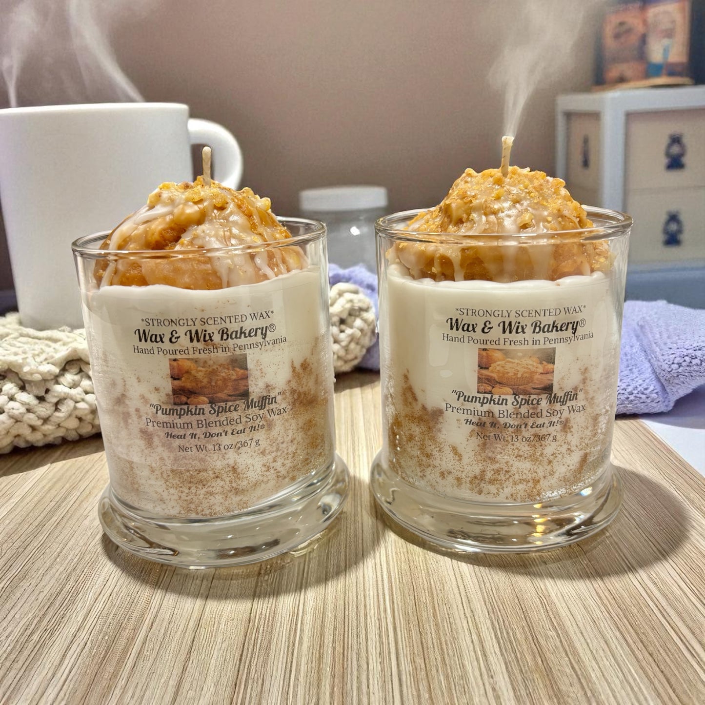 Pumpkin Spice Muffin Candle 13oz. Soy Candle/Strong Scented Candle/Pumpkin Candle/Holiday Candle/Fall Candle.