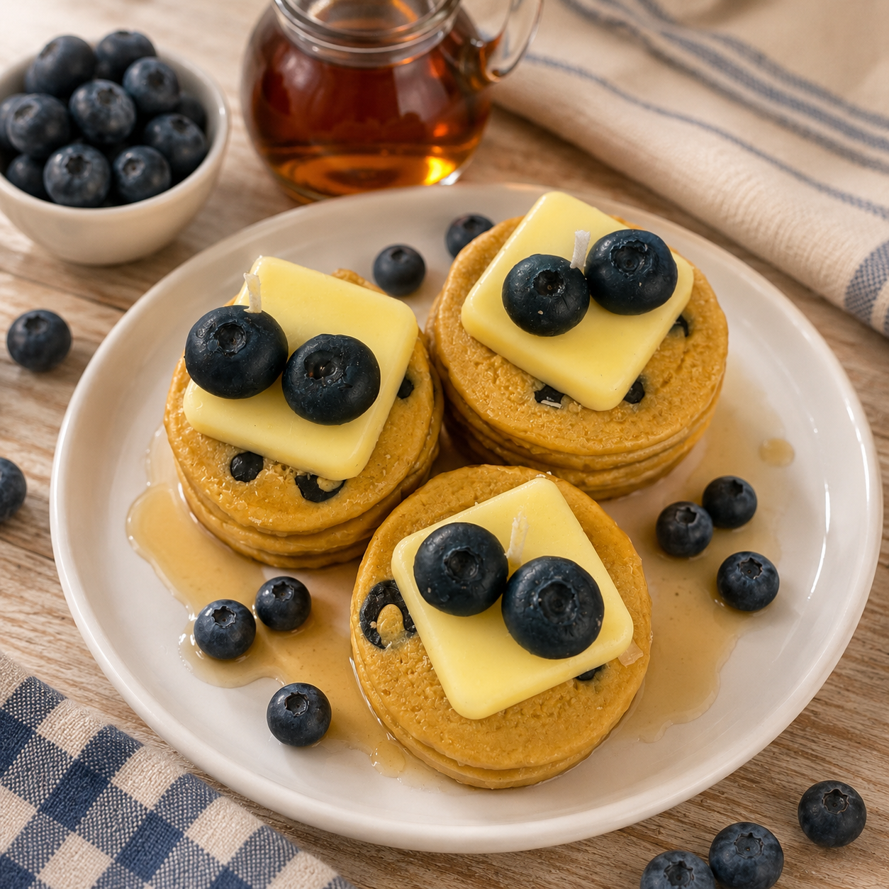 Blueberry Maple Pancakes Wax Melts. Bakery Wax Melt. Strongly Scented Wax Melts. 5 oz. 3 Pancake Stacks + 6 Blueberries + 3 Butter Pats