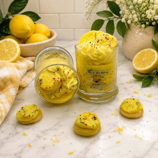 Lemon Cookie Candle. Large 13 oz. Soy Candle/Cookies and Lemons. Strongly Scented Candle