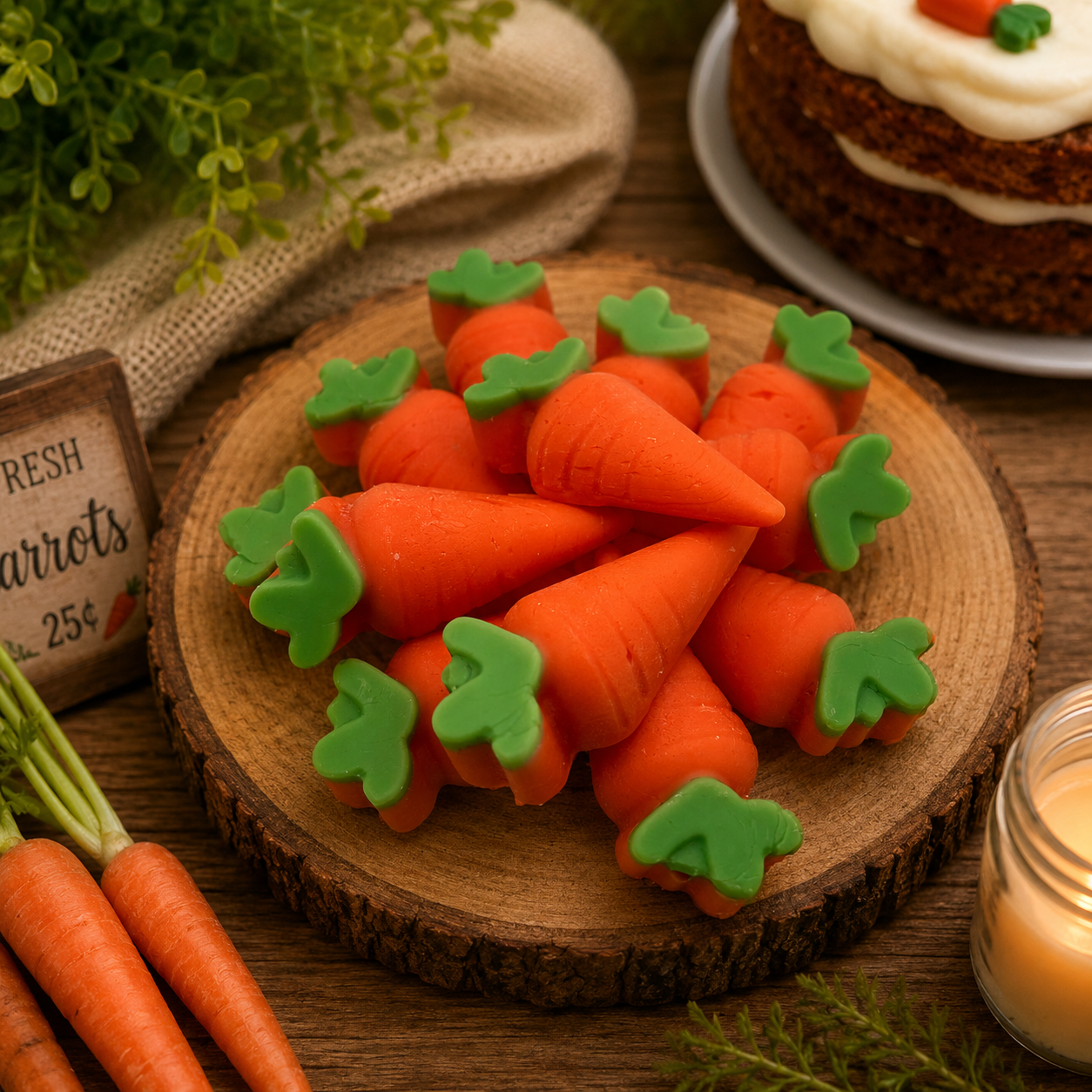 Carrot Cake Wax Melts/Carrot Wax Melts/Soy Wax Melts/Strongly Scented Wax Melts/Wax Tarts for Wax Warmers. 4 oz.