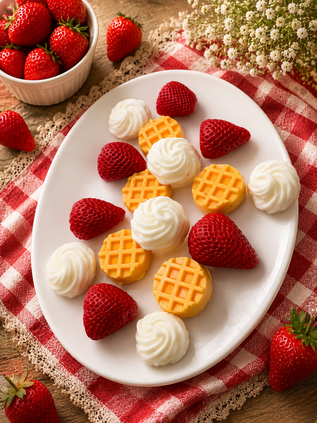 Strawberry Shortcake Wax Melts/Strawberry/ Summer Wax Melts/Soy Wax Melts/Strongly Scented Wax Melts/Wax Tarts for Wax Warmers. 5 oz.