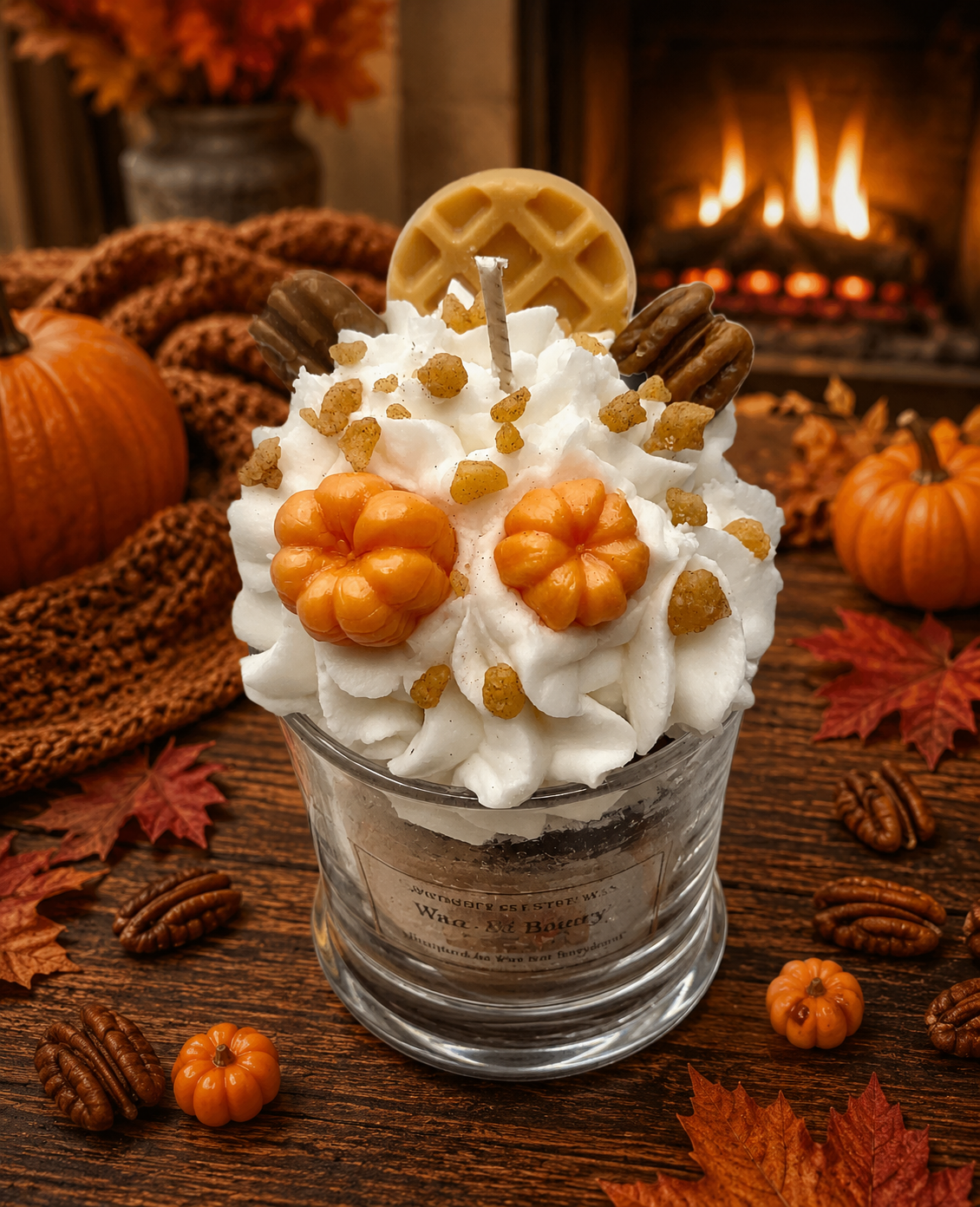 Pumpkin Pecan Waffles Candle. Large 13oz. Soy Candle/Strong Scented/Gift Box/Gift Bag/Holiday Candle/Winter Candle/Christmas Gift/Christmas Candle