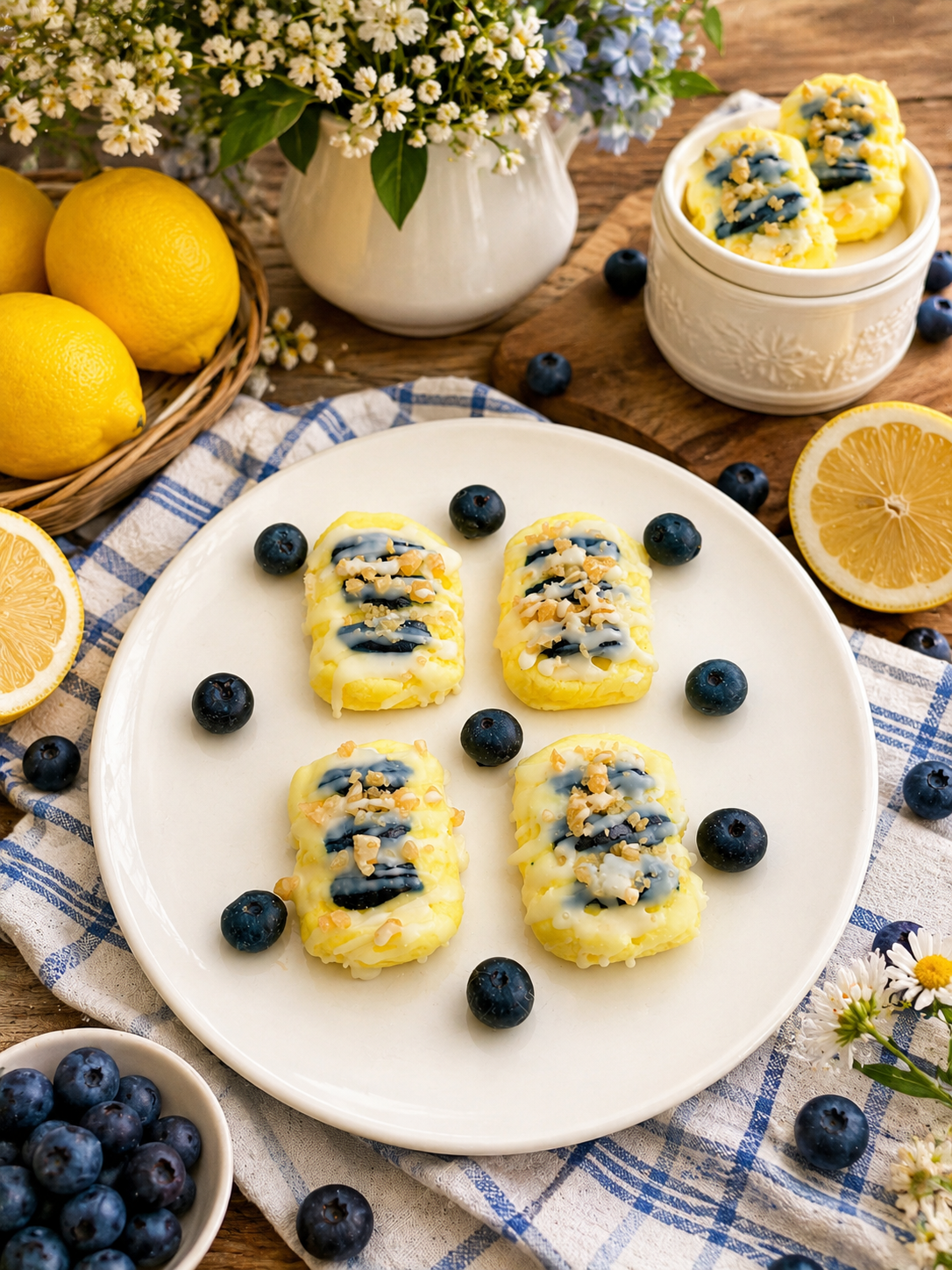Blueberry Lemon Streusel Pastry Wax Melts. Bakery Wax Melt. Soy Wax Melts. Strongly Scented Wax Melts/Wax Tarts for Wax Warmers. 4 oz. 4 Streusel Pastries +9 Blueberries