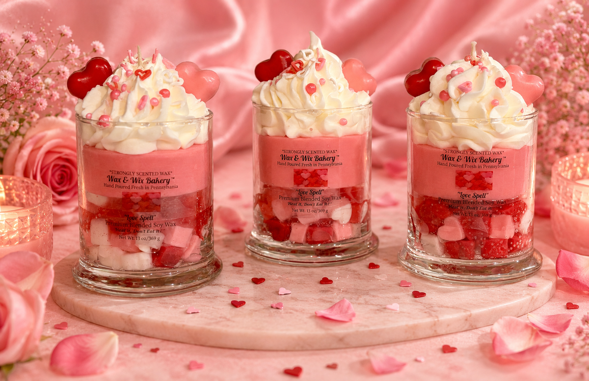 Love Spell Hearts Candle. Large 13 oz. Soy Candle/Hearts Soy Candle. Strongly Scented Candle