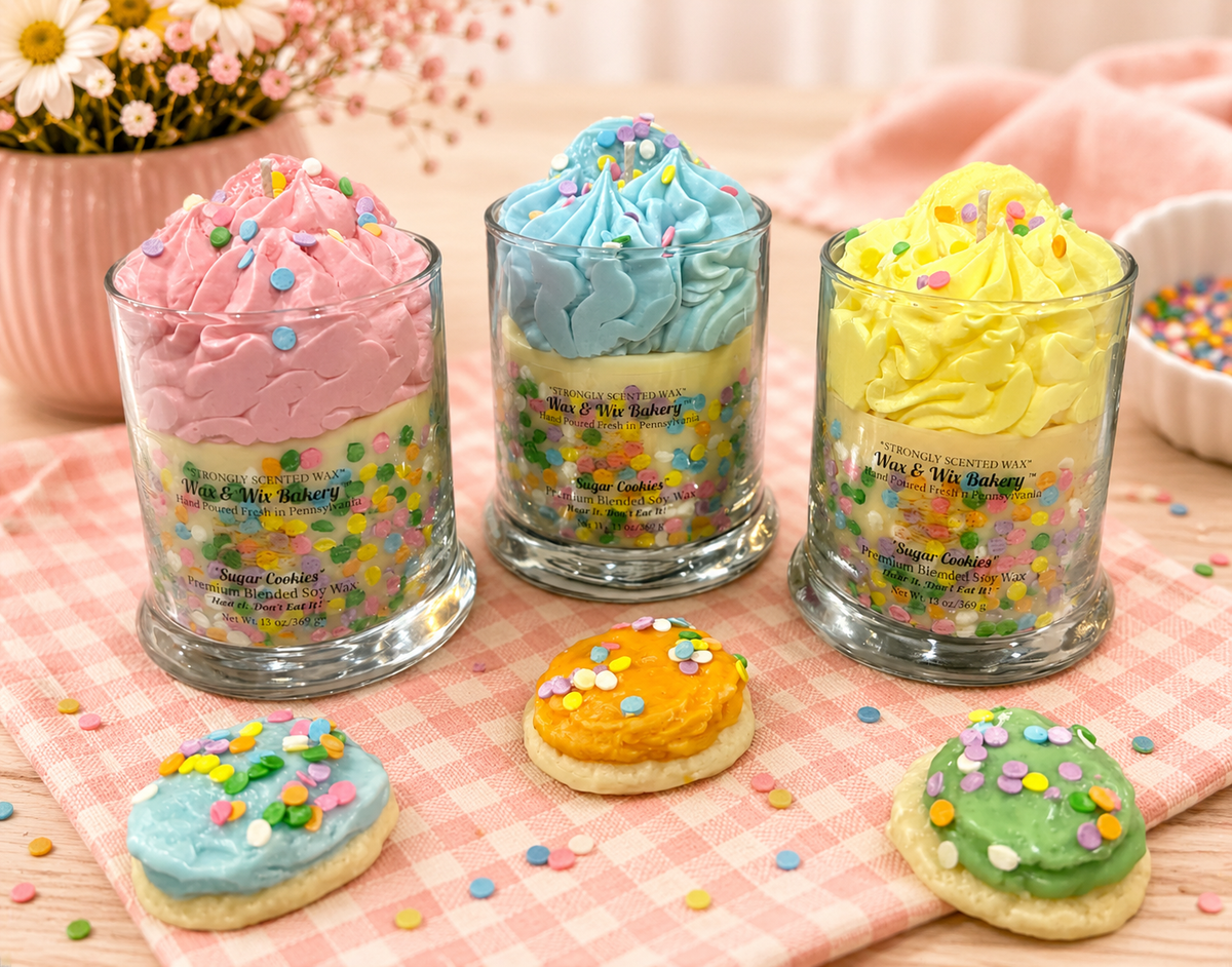 Sugar Cookie Soy Wax Candle/Large 13oz Candle/6 Color Choices/Strong Scented Soy Wax Candle.