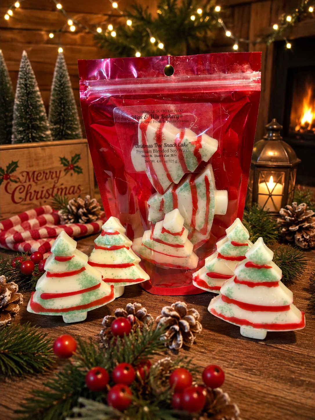 Christmas Tree Snack Cake Wax Melts. 4.40 oz. Winter Wax Melt. 4 Pieces. Soy Wax Melts/Strongly Scented Wax Melts/Wax Tarts for Wax Warmers.