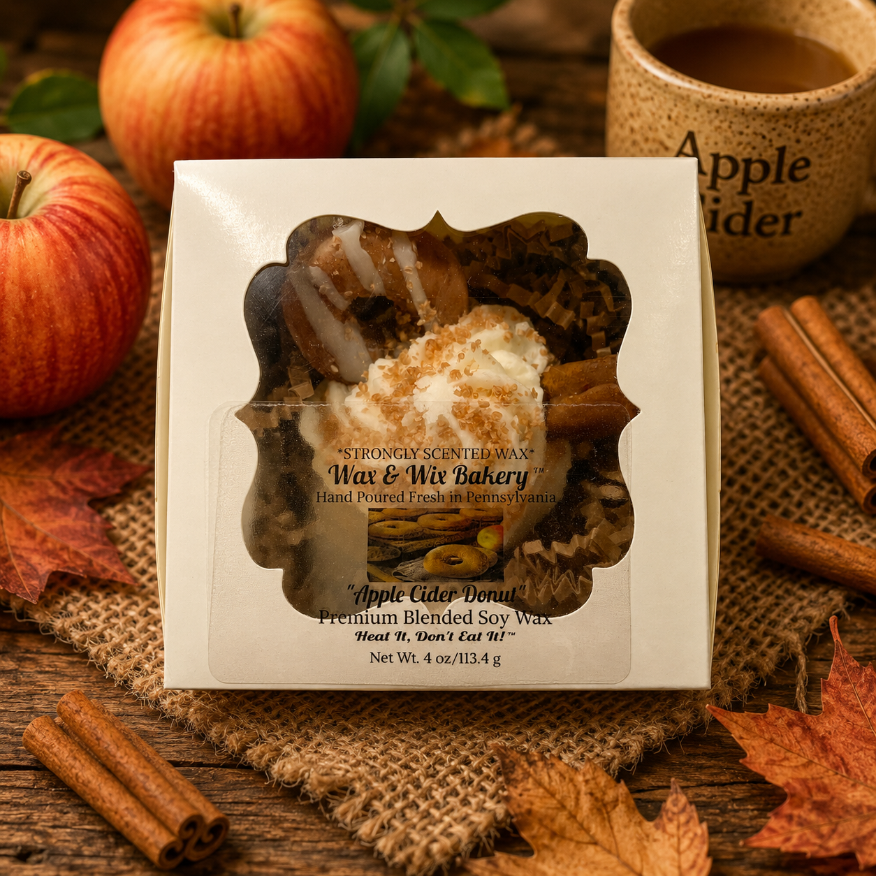 Apple Cider Donut Wax Melt. Jumbo Wax Melt. Soy Wax Melts. Cupcake Wax Melt. Strongly Scented Wax Melts/Wax Tarts for Wax Warmers. 4 oz. 1 Large Cupcake.