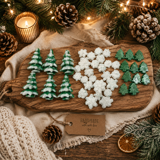 Christmas Tree Wax Melts. 3 Ounces/Soy Wax Melts/Snowflakes/Trees/Strongly Scented Wax Melts/ Wax Tarts for Wax Warmers/Holiday Wax Melts