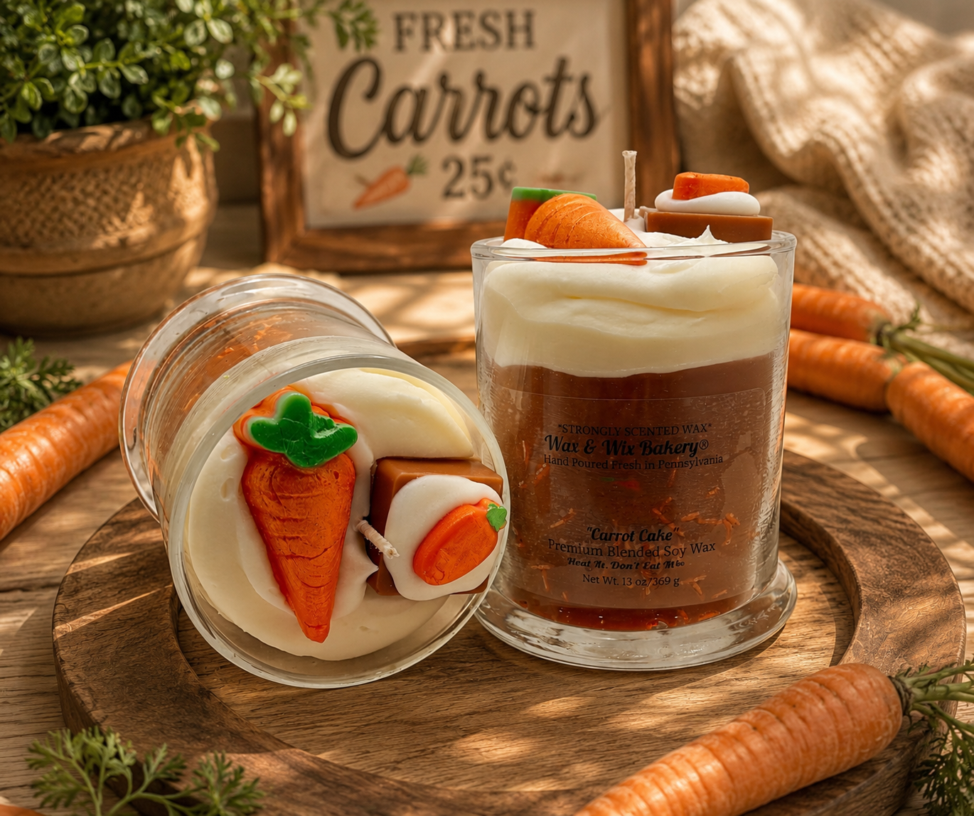 Carrot Cake Candle. 13 oz. Soy Candle/Easter Candle/Spring Candle/Carrot Cake/Strongly Scented Candle/Dessert Candle/Bakery Candle.