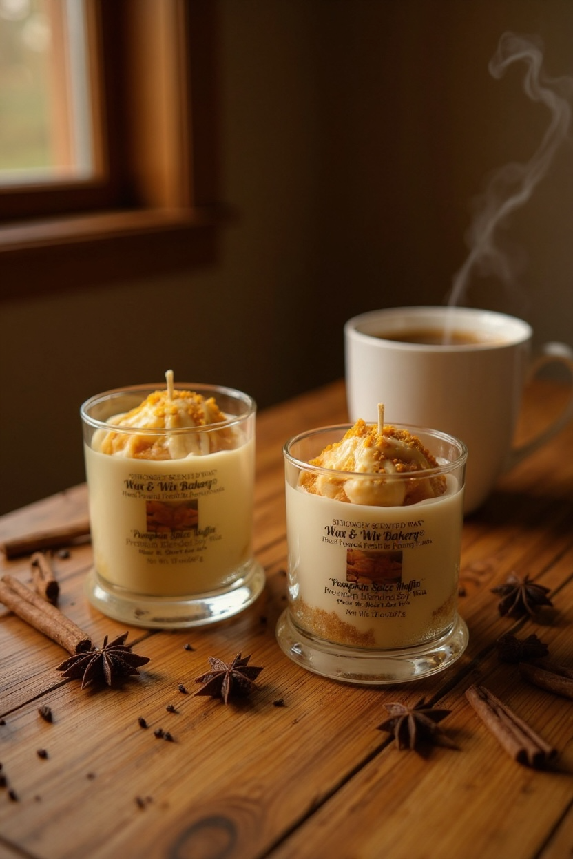 Pumpkin Spice Muffin Candle 13oz. Soy Candle/Strong Scented Candle/Pumpkin Candle/Holiday Candle/Fall Candle.