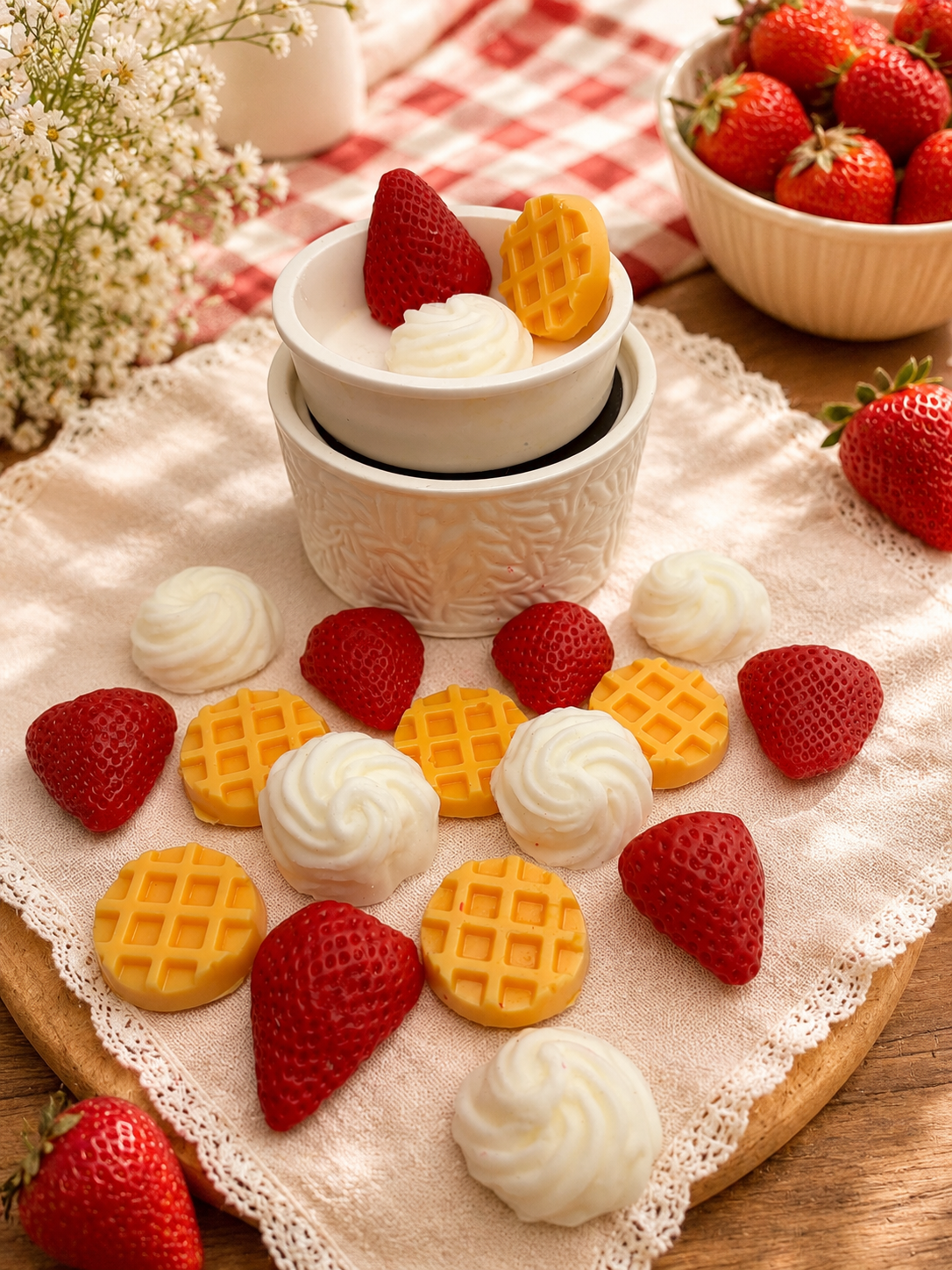 Strawberry Shortcake Wax Melts/Strawberry/ Summer Wax Melts/Soy Wax Melts/Strongly Scented Wax Melts/Wax Tarts for Wax Warmers. 5 oz.