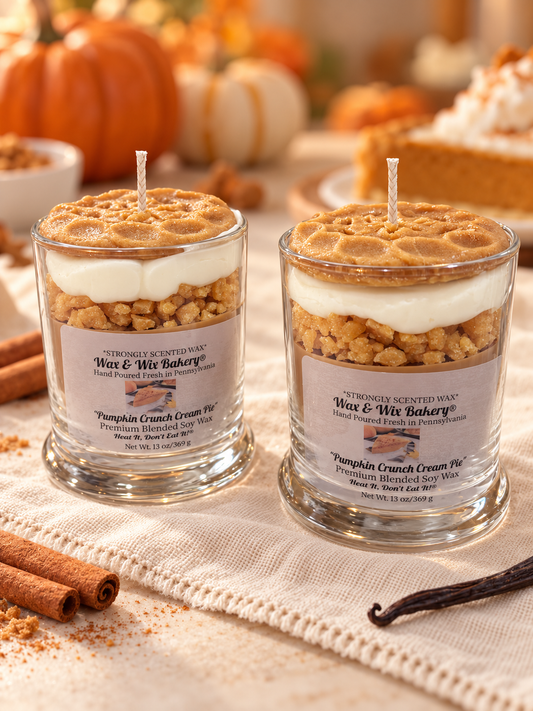 Pumpkin Crunch Cream Pie Candle 13oz. Soy Candle/Strong Scented Candle/Pumpkin Candle/Holiday Candle/Fall Candle.
