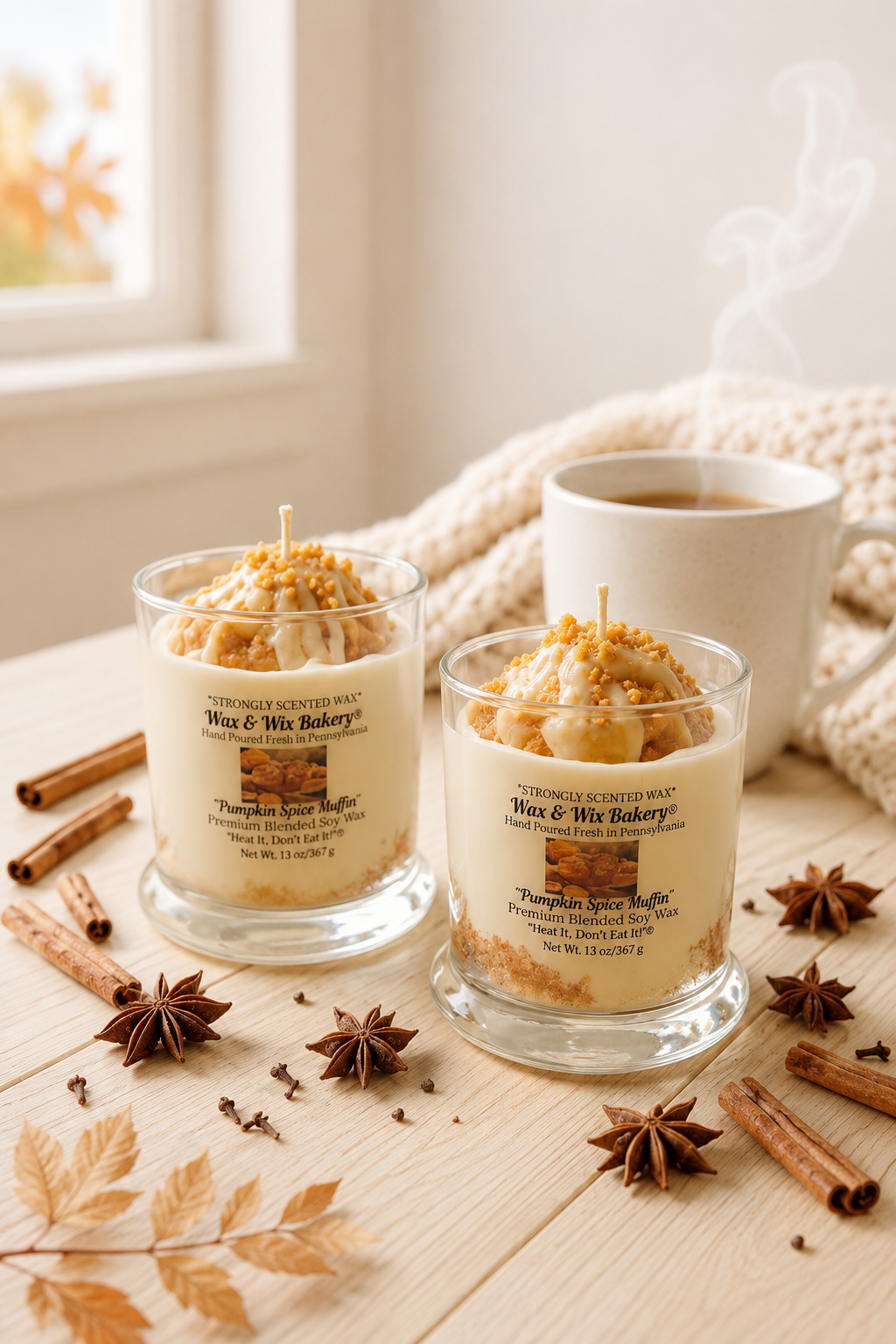 Pumpkin Spice Muffin Candle 13oz. Soy Candle/Strong Scented Candle/Pumpkin Candle/Holiday Candle/Fall Candle.