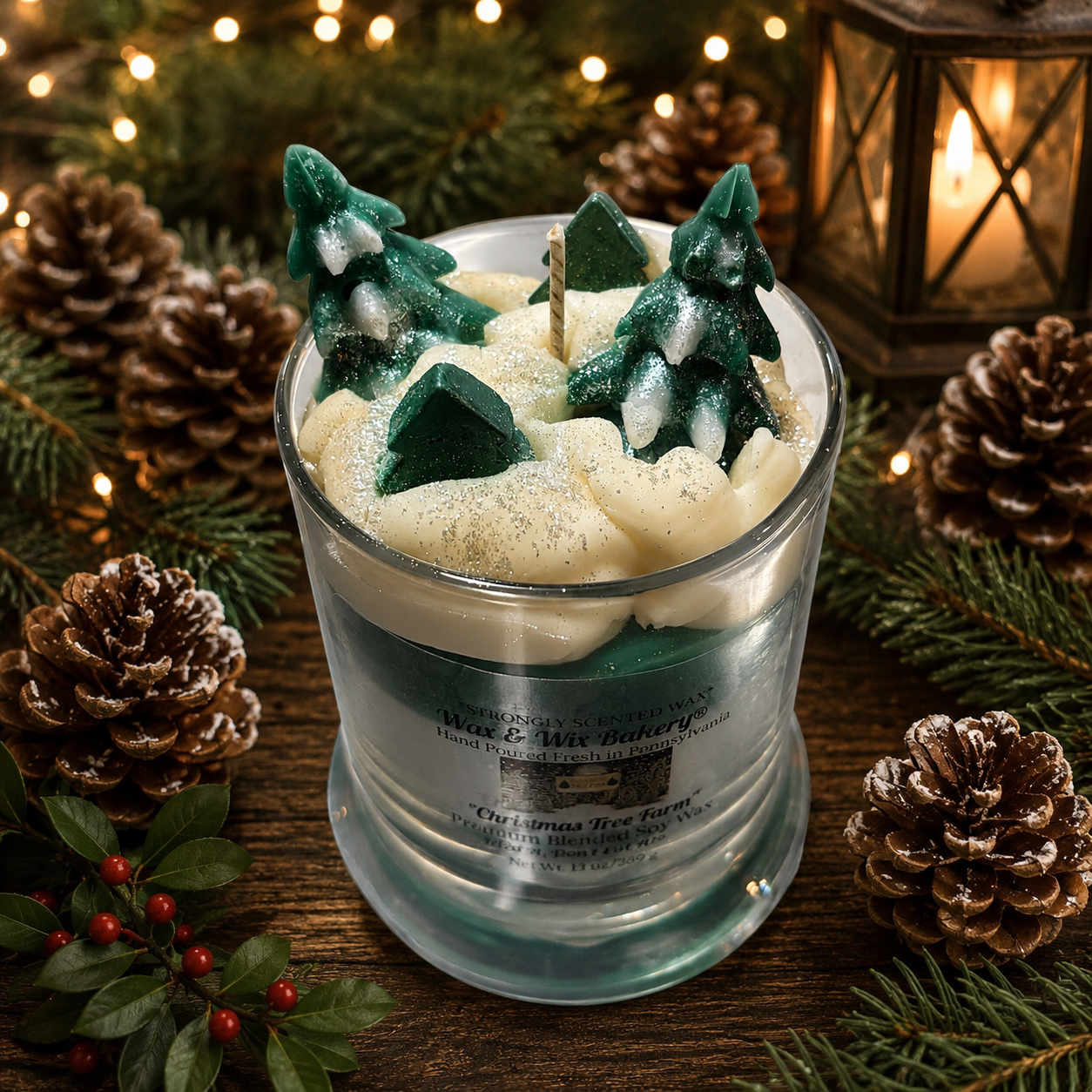 Christmas Tree Candle Large 13oz. Soy Candle/Strong Scented Candle/Holiday Candle/Winter Candle/Christmas Candle.