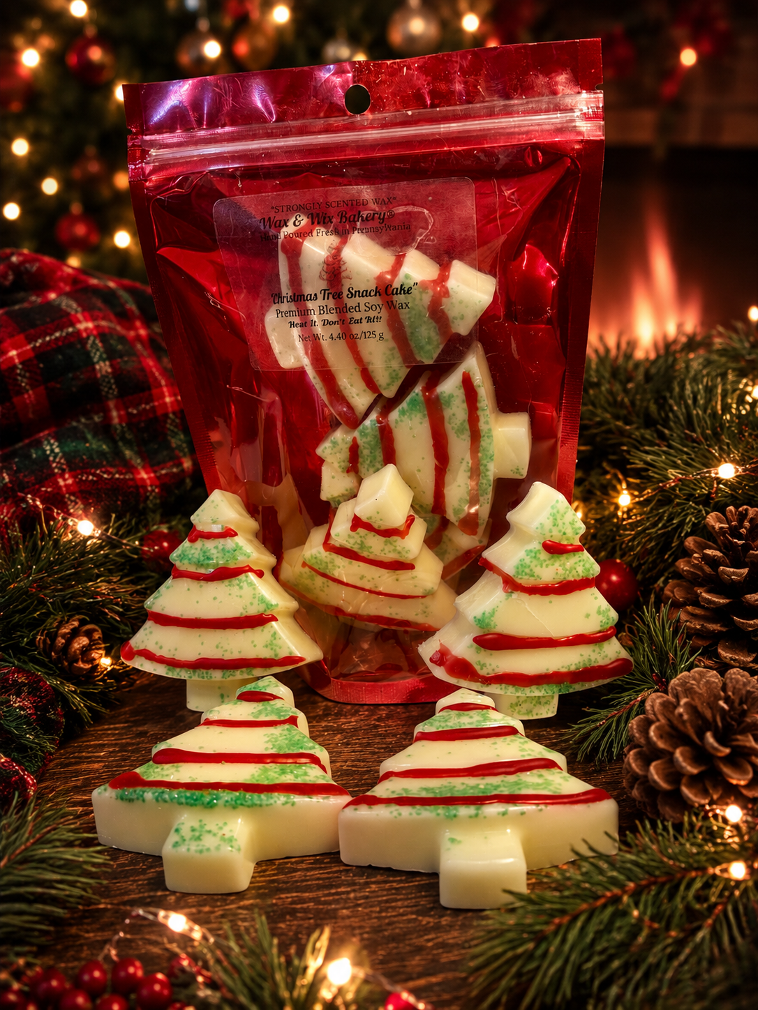 Christmas Tree Snack Cake Wax Melts. 4.40 oz. Winter Wax Melt. 4 Pieces. Soy Wax Melts/Strongly Scented Wax Melts/Wax Tarts for Wax Warmers.