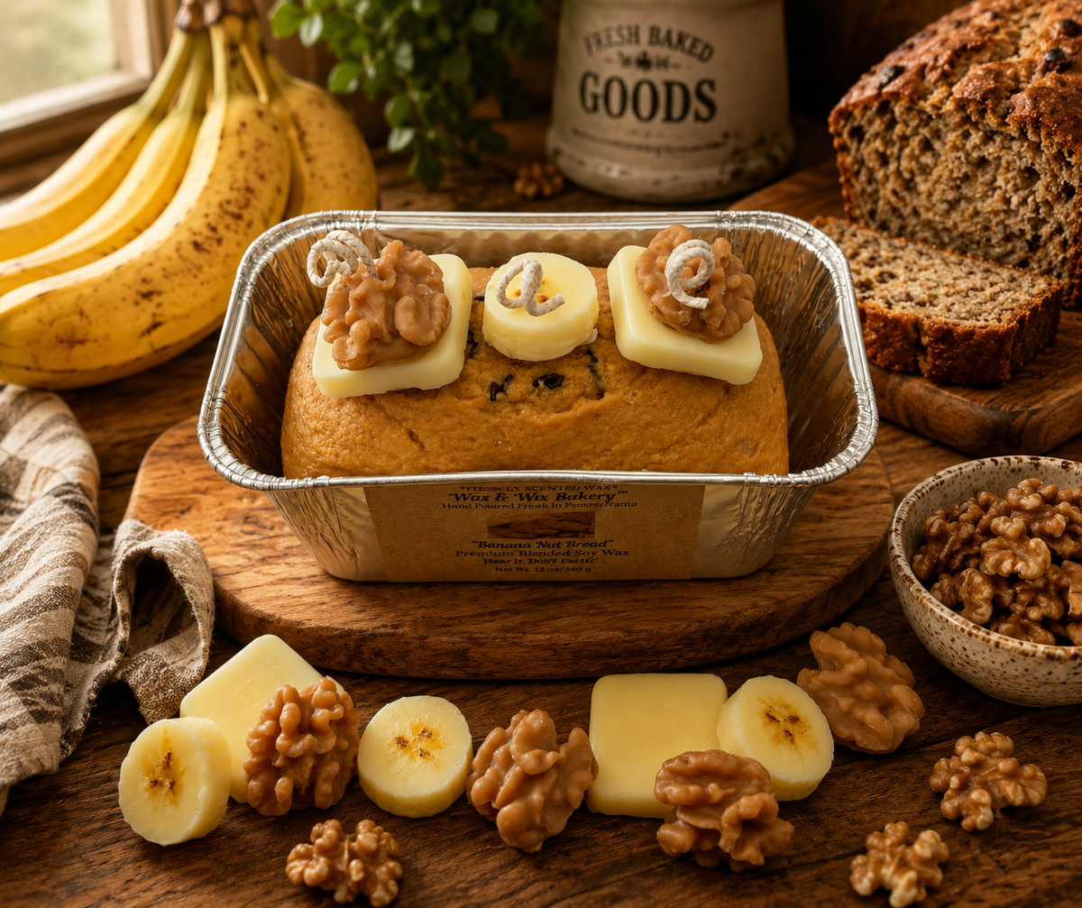 Large Banana Bread Loaf Pan Candle. Soy Wax Candle. 3 Wick Candle. Strongly Scented Candle. 13 Ounces