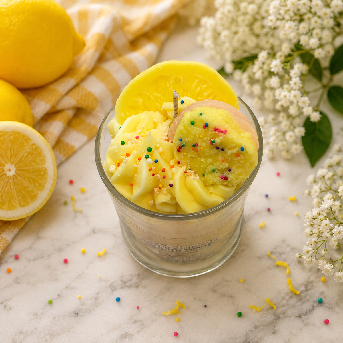 Lemon Cookie Candle. Large 13 oz. Soy Candle/Cookies and Lemons. Strongly Scented Candle