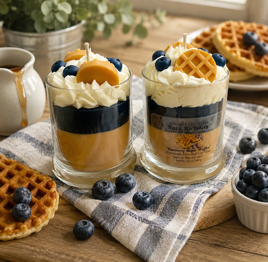 Blueberry Maple Waffle Candle. 13 oz. Large Soy Candle/Waffles, Blueberries, Maple Syrup. Strongly Scented Candle.