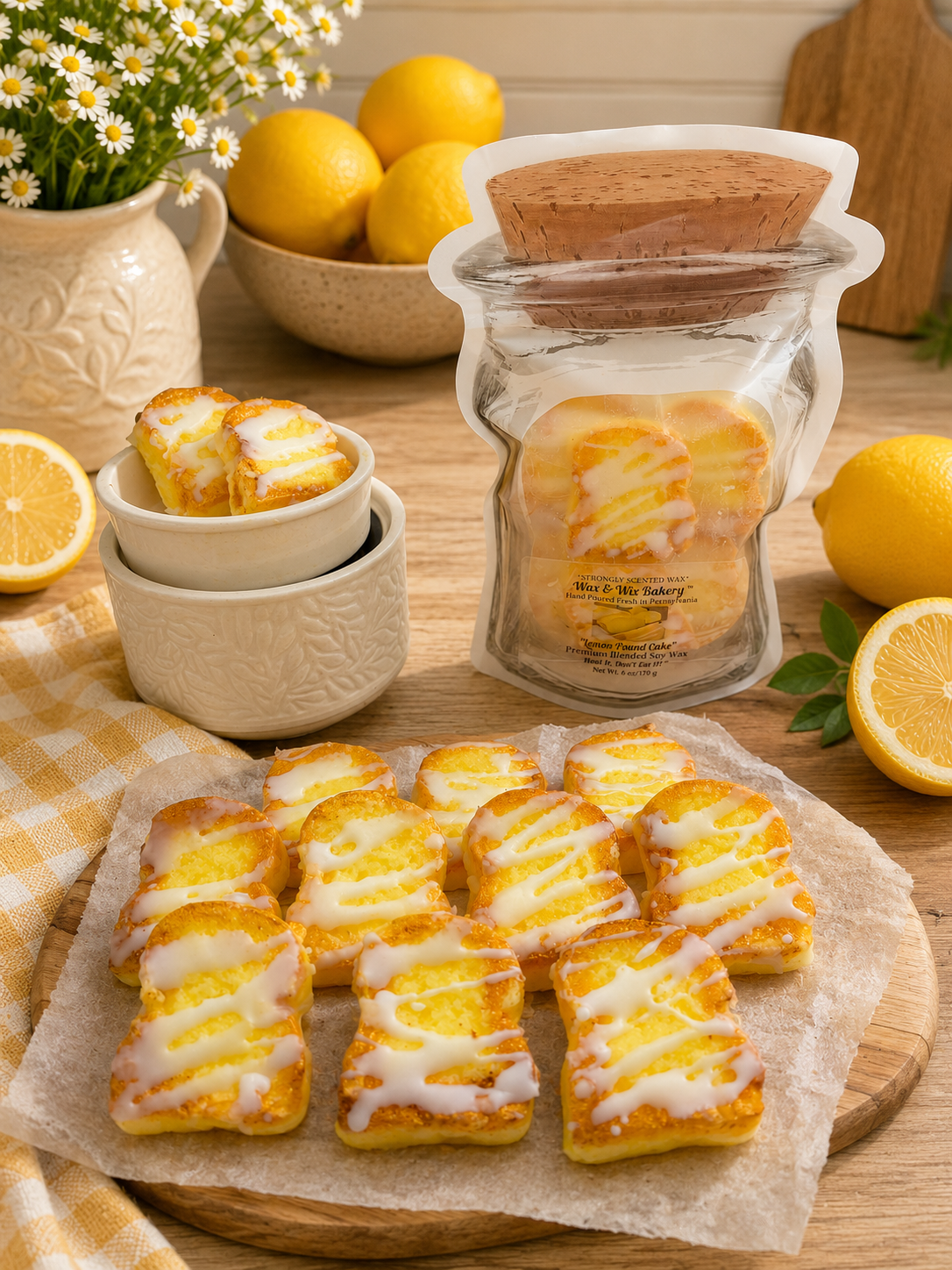 Glazed Lemon Pound Cake Wax Melts. 6 oz. Bread Wax Melts/Soy Wax Melts/Strongly Scented Wax Melts/9 Pieces