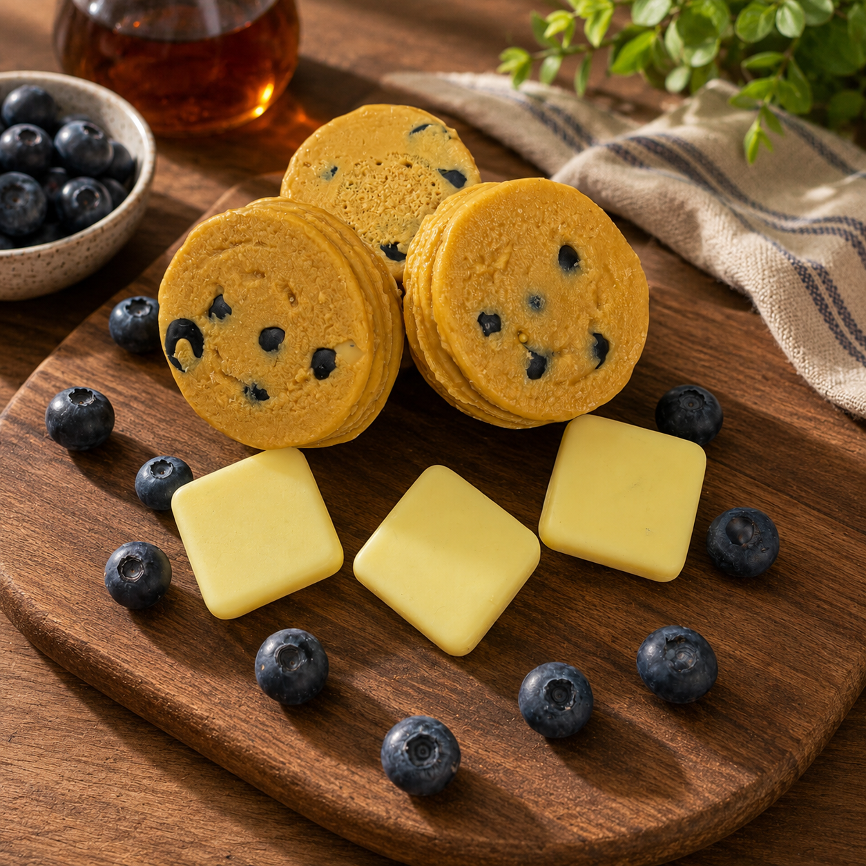 Blueberry Maple Pancakes Wax Melts. Bakery Wax Melt. Strongly Scented Wax Melts. 5 oz. 3 Pancake Stacks + 6 Blueberries + 3 Butter Pats