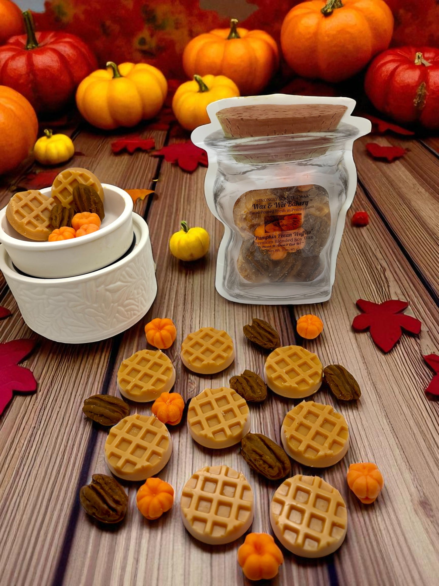 Pumpkin Pecan Waffles Wax Melts. 3 Ounce/Soy Wax Melts/ Strongly Scented Wax Melts/Soy Wax Melts/Fall Wax Melts/Pumpkin, Waffle, Pecan Wax Melts