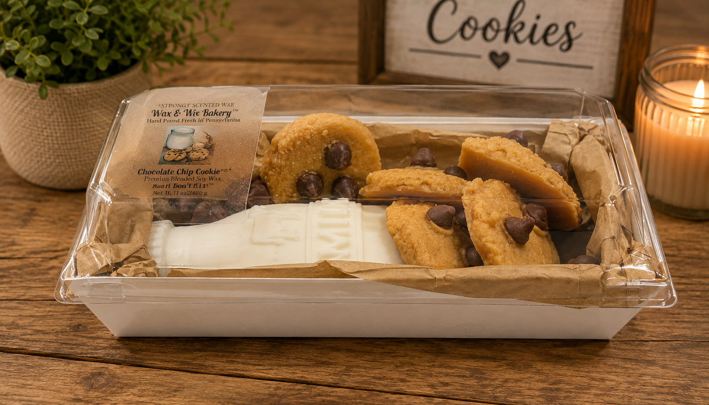 Chocolate Chip Cookies & Milk Wax Melts. 6 oz. Soy Wax Melts/Strongly Scented Wax Melts/Wax Tarts for Wax Warmers.