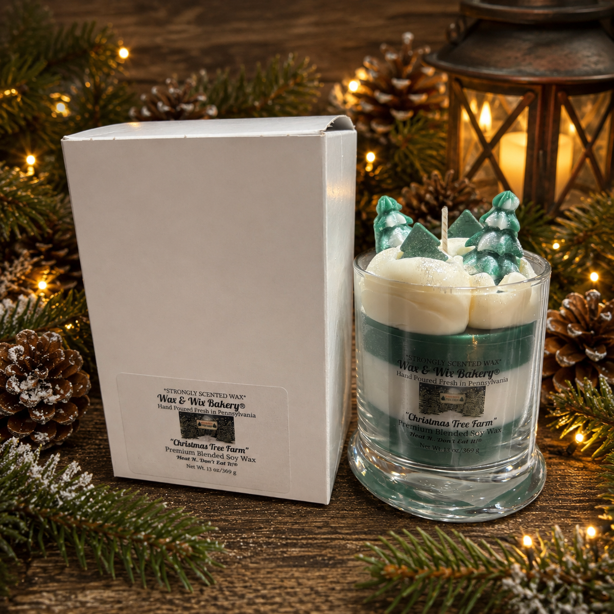 Christmas Tree Candle Large 13oz. Soy Candle/Strong Scented Candle/Holiday Candle/Winter Candle/Christmas Candle.