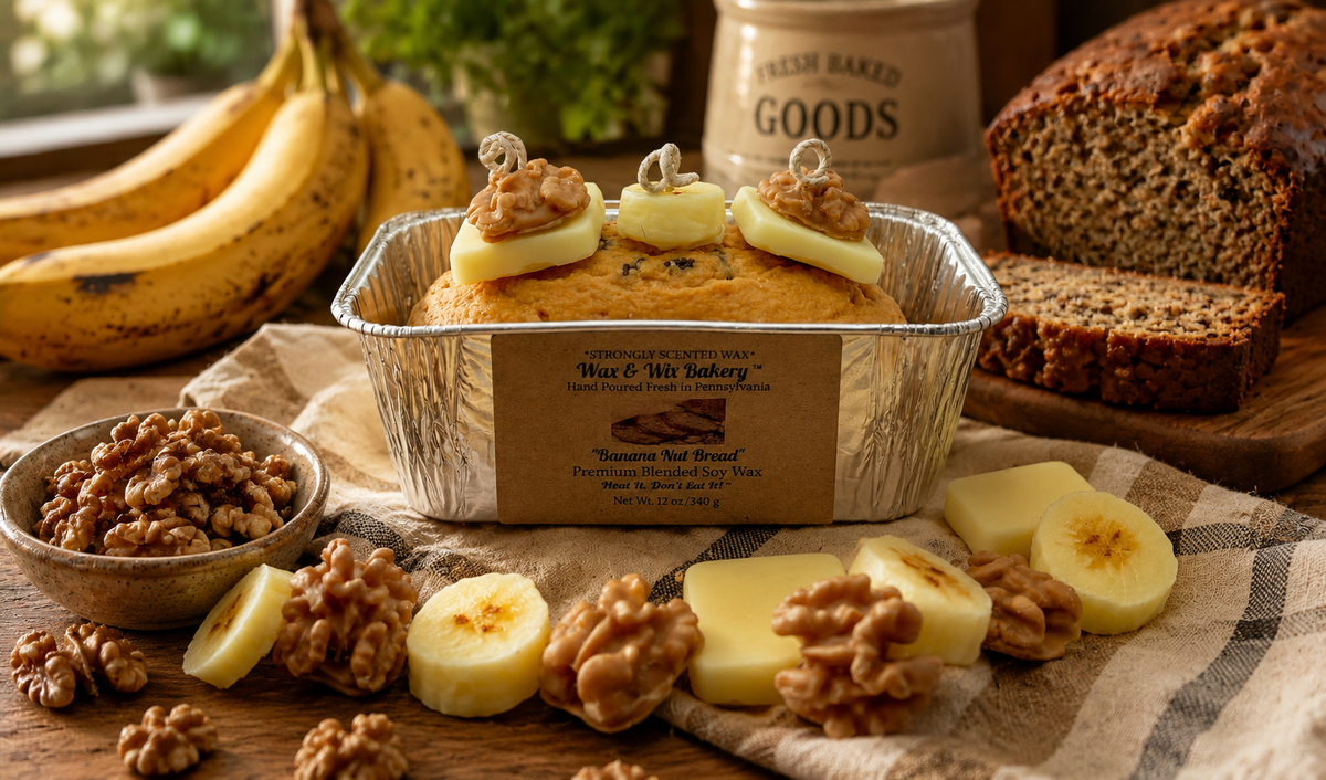 Large Banana Bread Loaf Pan Candle. Soy Wax Candle. 3 Wick Candle. Strongly Scented Candle. 13 Ounces