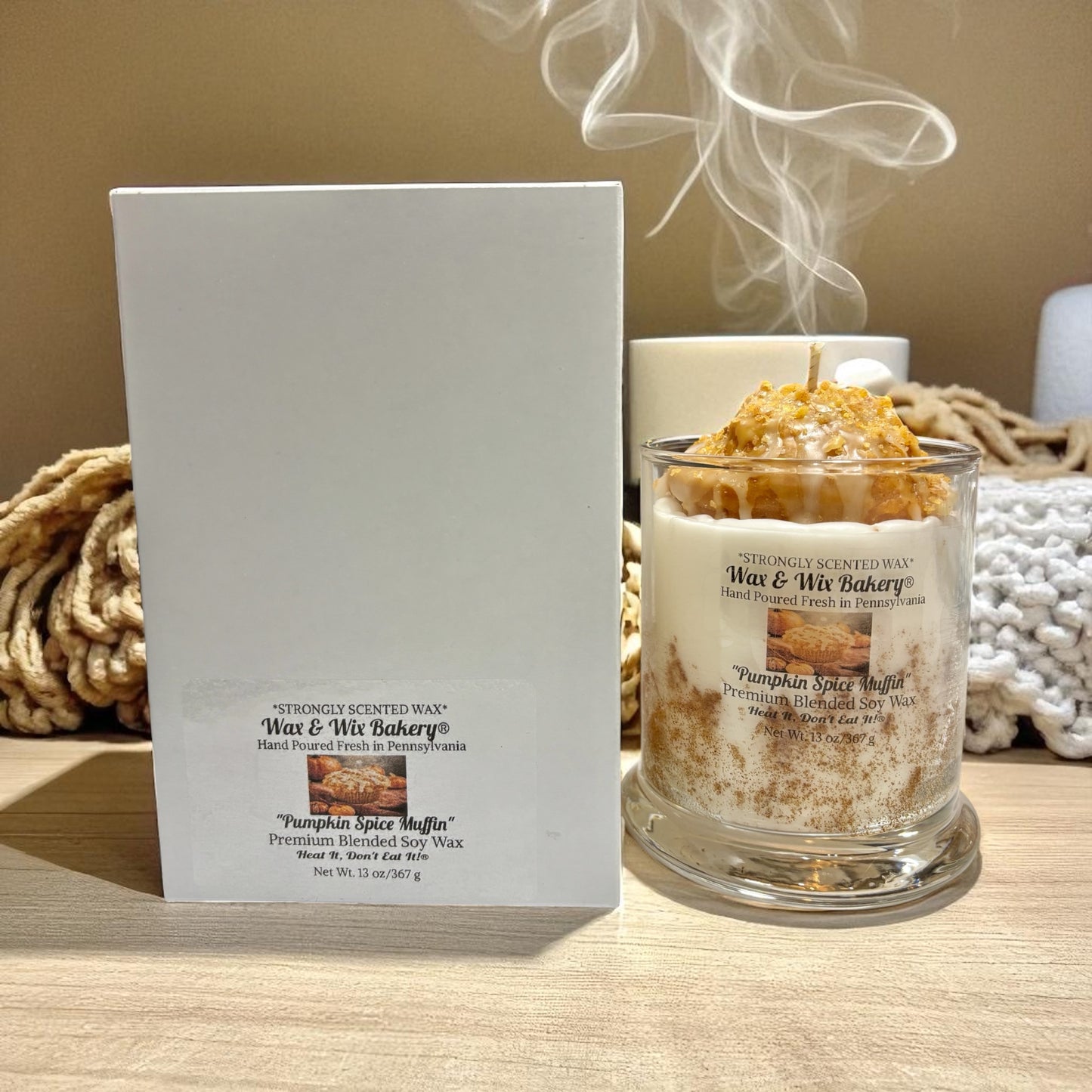Pumpkin Spice Muffin Candle 13oz. Soy Candle/Strong Scented Candle/Pumpkin Candle/Holiday Candle/Fall Candle.