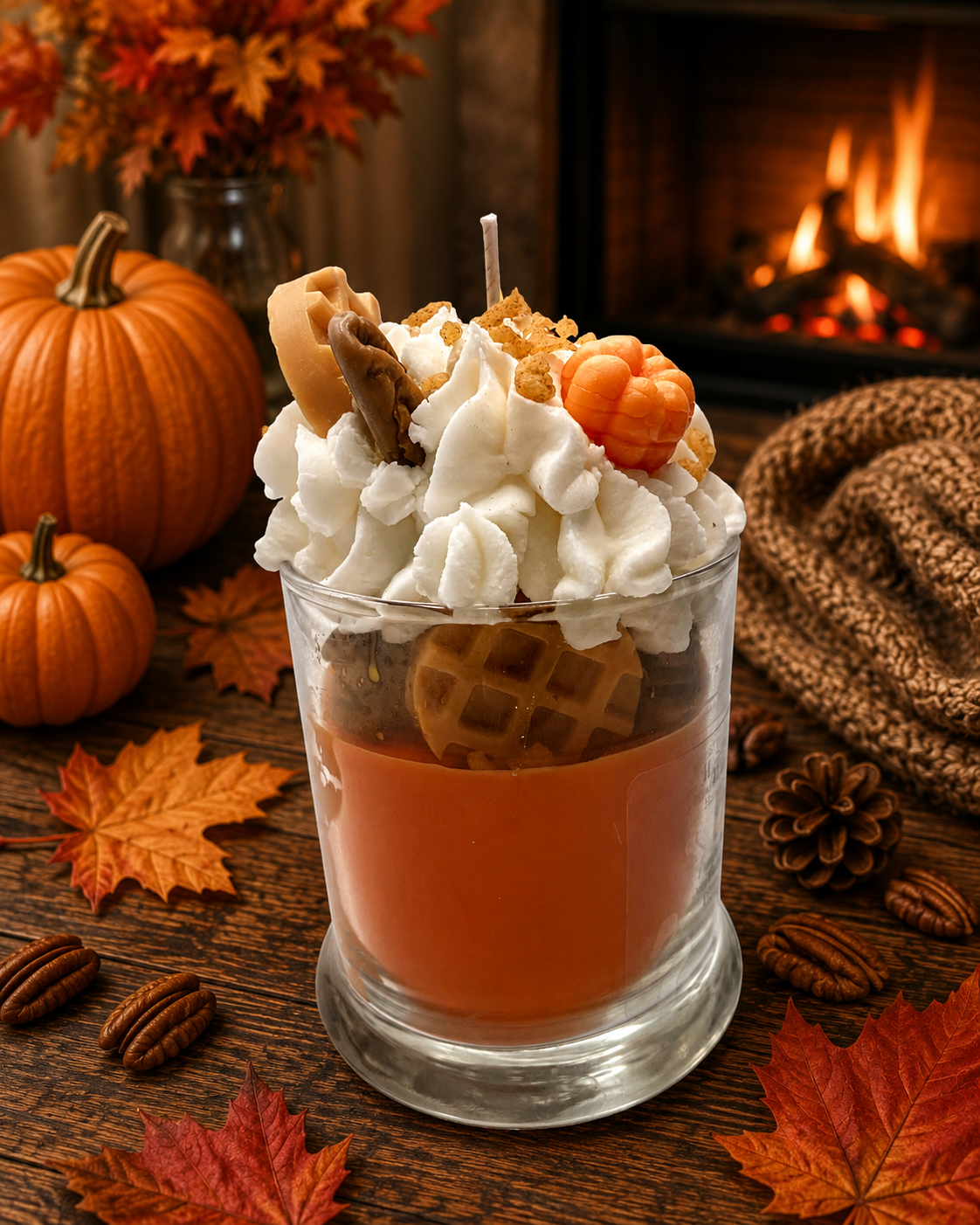 Pumpkin Pecan Waffles Candle. Large 13oz. Soy Candle/Strong Scented/Gift Box/Gift Bag/Holiday Candle/Winter Candle/Christmas Gift/Christmas Candle
